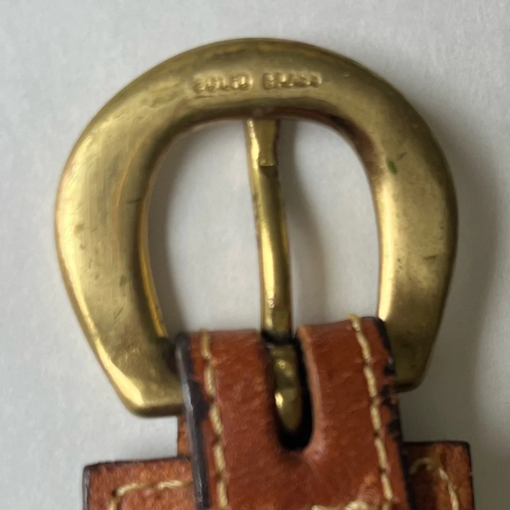 Classic Men’s Brown Leather Solid Brass Buckle Ranger Belt Style